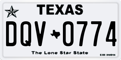 TX license plate DQV0774