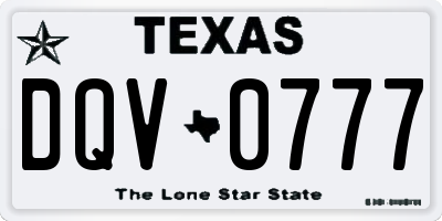 TX license plate DQV0777