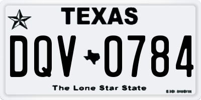 TX license plate DQV0784