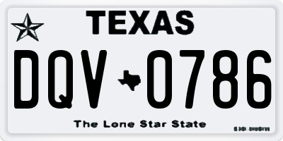 TX license plate DQV0786