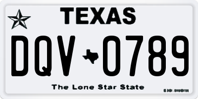 TX license plate DQV0789
