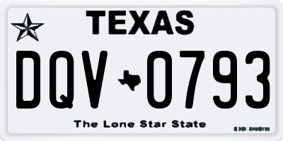 TX license plate DQV0793