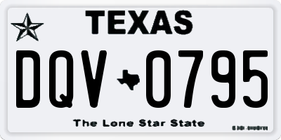 TX license plate DQV0795