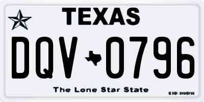TX license plate DQV0796