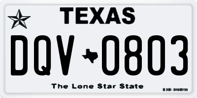 TX license plate DQV0803