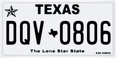 TX license plate DQV0806