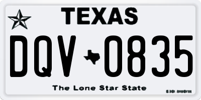 TX license plate DQV0835