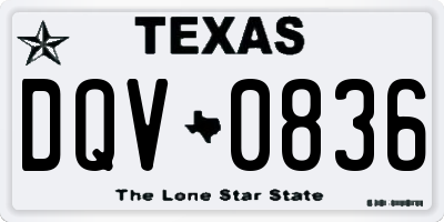 TX license plate DQV0836