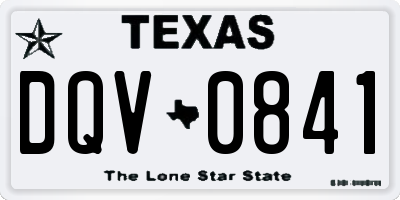 TX license plate DQV0841