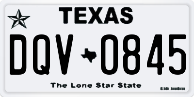 TX license plate DQV0845