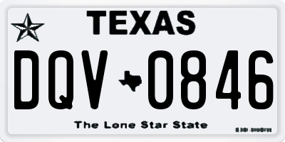 TX license plate DQV0846