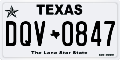 TX license plate DQV0847
