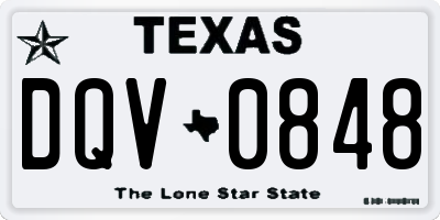 TX license plate DQV0848