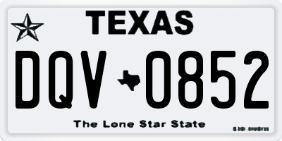 TX license plate DQV0852