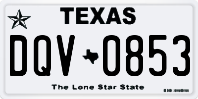 TX license plate DQV0853