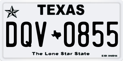 TX license plate DQV0855