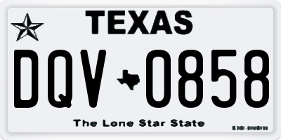 TX license plate DQV0858