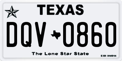 TX license plate DQV0860