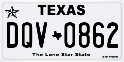 TX license plate DQV0862