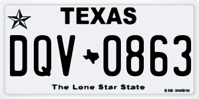 TX license plate DQV0863