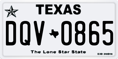 TX license plate DQV0865