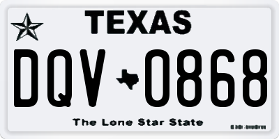 TX license plate DQV0868