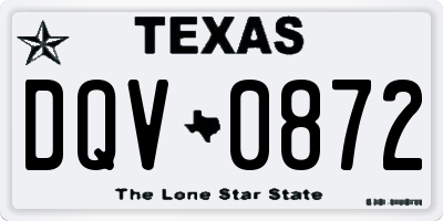 TX license plate DQV0872