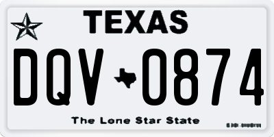 TX license plate DQV0874