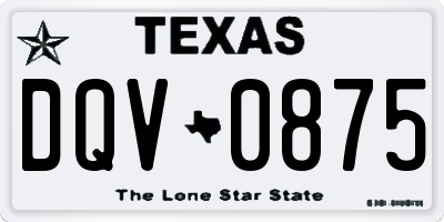 TX license plate DQV0875