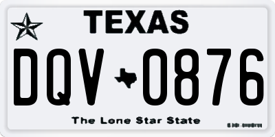 TX license plate DQV0876