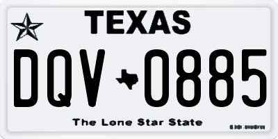 TX license plate DQV0885
