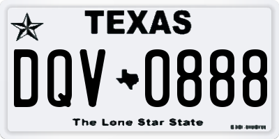 TX license plate DQV0888