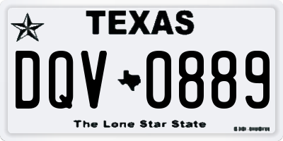 TX license plate DQV0889
