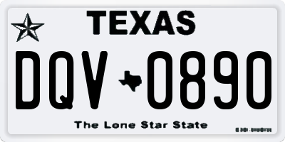 TX license plate DQV0890