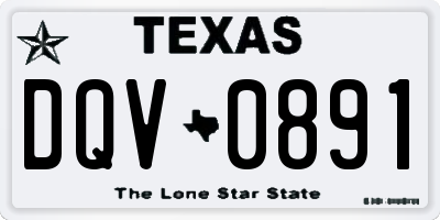 TX license plate DQV0891