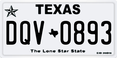 TX license plate DQV0893