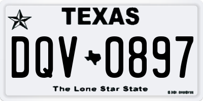 TX license plate DQV0897