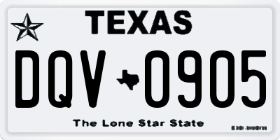 TX license plate DQV0905