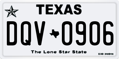 TX license plate DQV0906