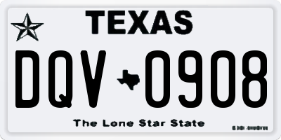 TX license plate DQV0908