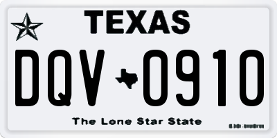 TX license plate DQV0910
