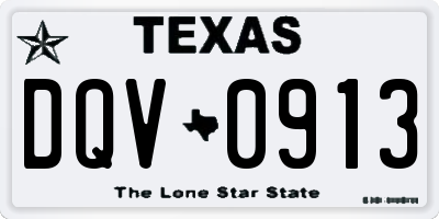 TX license plate DQV0913