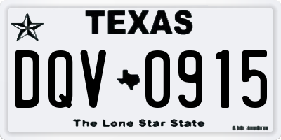 TX license plate DQV0915
