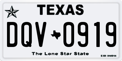TX license plate DQV0919