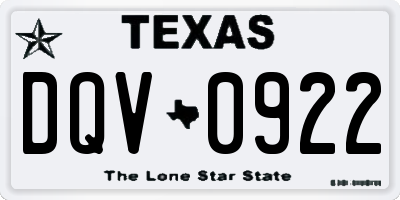 TX license plate DQV0922