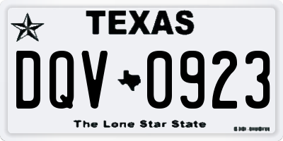 TX license plate DQV0923