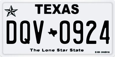 TX license plate DQV0924