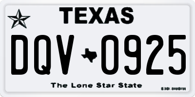 TX license plate DQV0925
