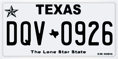 TX license plate DQV0926