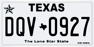 TX license plate DQV0927